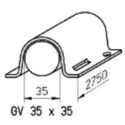 Gaine de Protection 35x35mm 2,75m - Gris - Plioline
