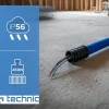 Gaine électrique enterrée FI50 mm 25 m EDO annelée double paroi avec tire fil et manchon 450 N bleue EDO