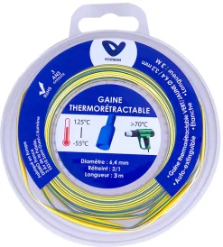Gaine thermorétractable 3m vert/jaune Zenitech