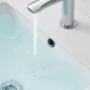 Garniture de trop-plein de lavabo ronde, finition chrome brillant, en ABS Kibath