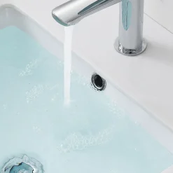 Garniture de trop-plein de lavabo ronde, finition chrome brillant, en ABS Kibath