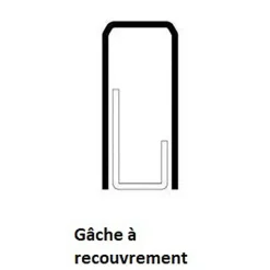 Gâche en applique à recouvrement réglable 9 à 20mm pour carénées EXCLUSIVE gauche marron - VACHETTE - 14779000