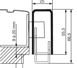 Gâche en applique à recouvrement réglable 9 à 20mm pour carénées EXCLUSIVE gauche marron - VACHETTE - 14779000
