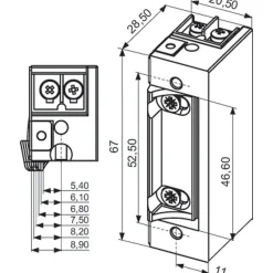 Gâche électrique à rupture - SE - Sewosy - A encastrer - 12V DC