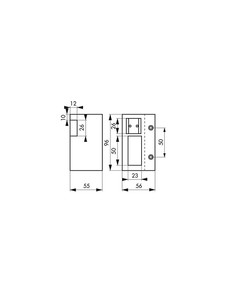 Gâche électrique pour serrure horizontale en applique, réversible, 12V, compatible extérieur, gris - THIRARD