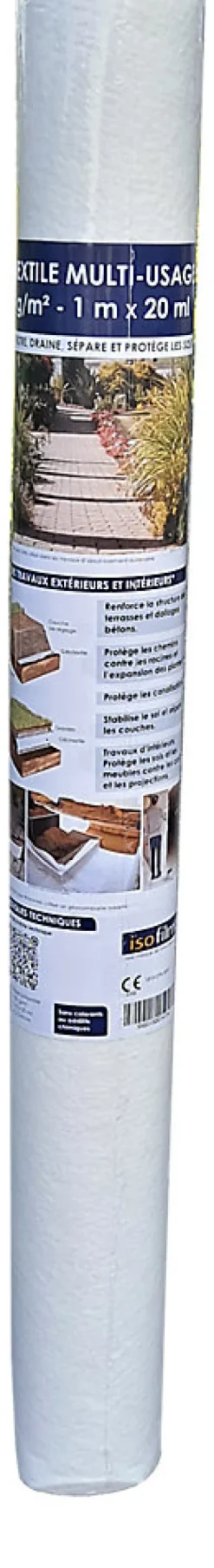 Geotextile multi-usage - 100 g/m² - 1 m x 20 m