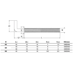 Gonds à embase métal GAE M6X40 boîte de 50 - SCELL-IT - GAE0640