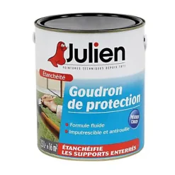Goudron de protection extérieur pour bois et métaux ferreux Julien noir satiné 2,5L