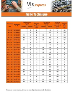 Goujon Ancrage R-HPTIIZF M8X65 Acier zingué Lamellaire - 100 pièces