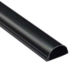 Goulotte décorative demi-ronde noire auto-adhésive D-Line 50 x 25 mm, 1 m
