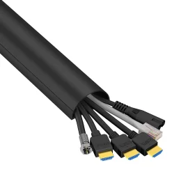 Goulotte décorative demi-ronde noire auto-adhésive D-Line 50 x 25 mm, 1 m