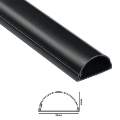 Goulotte décorative demi-ronde noire auto-adhésive D-Line 50 x 25 mm, 1 m