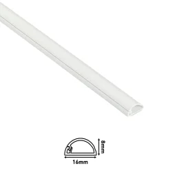 Goulotte décorative demi-ronde blanche auto-adhésive D-Line 16 x 8 mm, 1 m