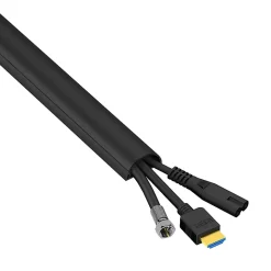 Goulotte décorative demi-ronde noire auto-adhésive D-Line 30 x 15 mm, 1 m