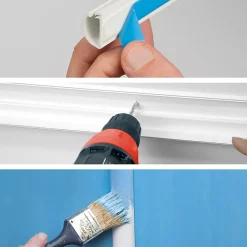 Goulotte décorative demi-ronde blanche auto-adhésive D-Line 30 x 15 mm, 1 m