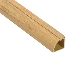 Goulotte décorative quart de cercle effet bois vernis auto-adhésive D-Line 22x22mm, 2m