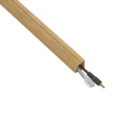 Goulotte décorative quart de cercle effet bois vernis auto-adhésive D-Line 22x22mm, 2m