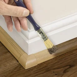 Goulotte décorative quart de cercle effet bois vernis auto-adhésive D-Line 22x22mm, 2m