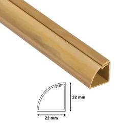 Goulotte décorative quart de cercle effet chêne auto-adhésive D-Line 22x22mm, 2m