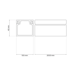 Goulotte électrique PVC 100x40 mm 2 m anthracite EDO