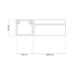 Goulotte électrique PVC 120x60 mm 2 m anthracite EDO