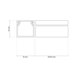 Goulotte électrique PVC 15x10 mm 2 m anthracite EDO