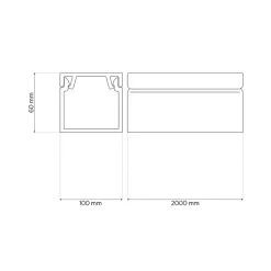 Goulotte électrique PVC 100x60 mm 2 m anthracite EDO
