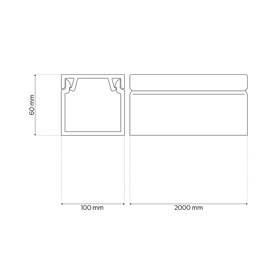 Goulotte électrique PVC 100x60 mm 2 m anthracite EDO