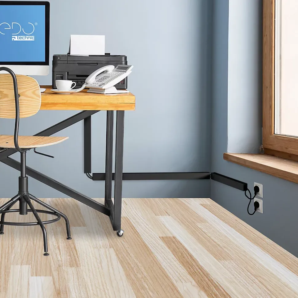 Goulotte électrique PVC 100x60 mm 2 m anthracite EDO