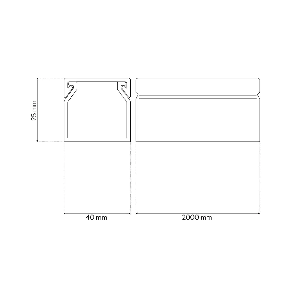 Goulotte électrique PVC 40x25 mm 2 m anthracite EDO