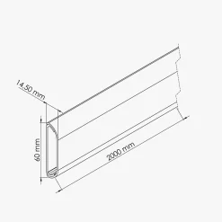Goulotte TV Cache-Câble Arrondie PVC - L. 2 m - Blanc