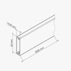Goulotte TV Cache-Câble Carrée PVC - L. 2 m - Anthracite