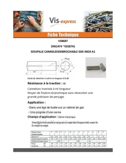 Goupille cannelée embrochable Inox A1 G05 3X20 - 1 pièce
