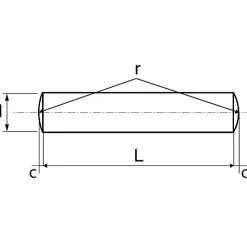Goupille cylindrique A1 DIN 7 6X45 boîte de 100 - ACTON - 627036X45
