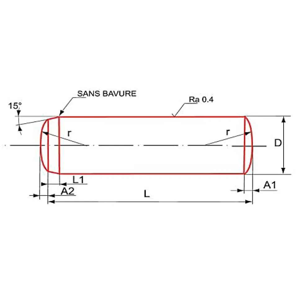 Goupille cylindrique brut DIN 6325 12X80 boîte de 10 - ULTIMA - GOUPCYL12X80