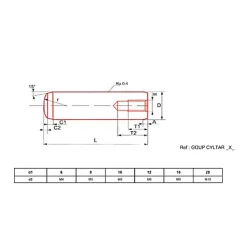 Goupille cylindrique taraudée brut DIN 7979 10X40 boîte de 10 - ULTIMA - 39090.100.040