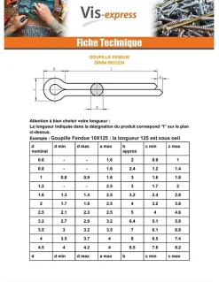 Goupille Fendue Acier zingué 5X25 - 10 pièces