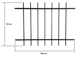 Grille de Defense DISTRI pour Fenetre H 105 cm x L 120 cm (côte tableau)