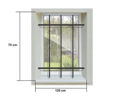 Grille de Defense DISTRI pour Fenetre H 75 cm x L 120 cm (côte tableau)