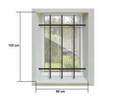 Grille de Defense DISTRI pour Fenetre H 125 cm x L 80 cm (côte tableau)