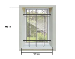 Grille de Defense DISTRI pour Fenetre H 115 cm x L 120 cm (côte tableau)