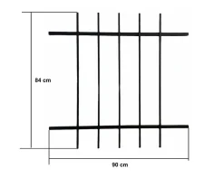 Grille de Defense DISTRI pour Fenetre H 95 cm x L 80 cm (côte tableau)