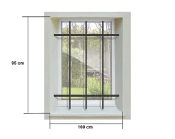 Grille de Defense DISTRI pour Fenetre H 95 cm x L 100 cm (côte tableau)