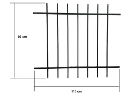 Grille de Defense DISTRI pour Fenetre H 105 cm x L 100 cm (côte tableau)