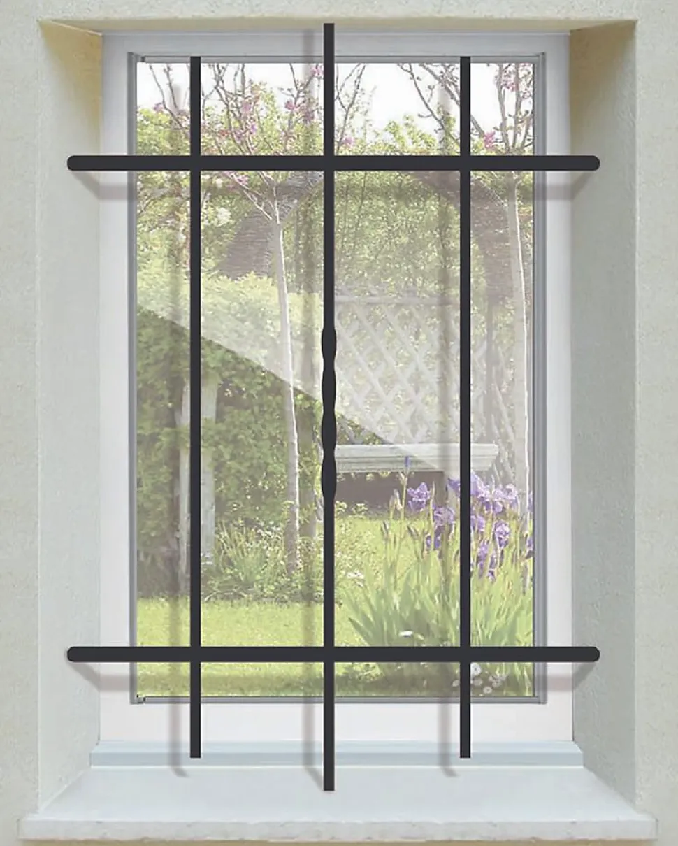 Grille de Defense Droite Torsadee pour Fenetre H 95 cm x L 60 cm (côte tableau)