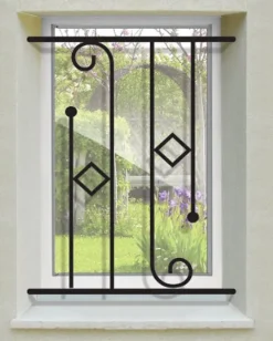 Grille de Defense Melania pour Fenetre H 105 cm x L 120 cm (côte tableau)