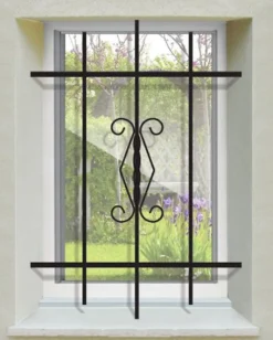 Grille de Defense Rustique pour Fenetre H 65 cm x L 120 cm (côte tableau)