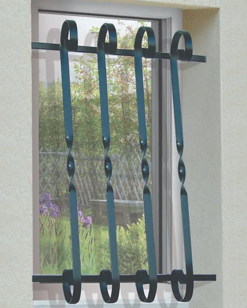 Grille de Defense Volute pour Fenetre H 45 cm x L 40 cm (côte tableau)