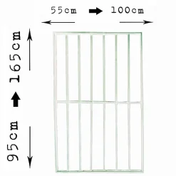 Grille de défense réglable pour fenêtre (largeur et hauteur) de 55x95 cm à 100x165 cm blanche