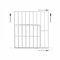 Grille de défense réglable pour fenêtre (largeur et hauteur) de 55x95 cm à 100x165 cm blanche
